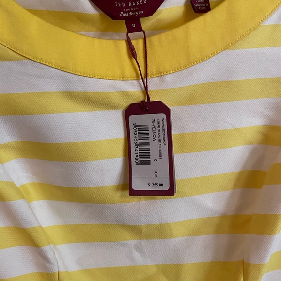 Ted Baker Yellow Striped Dress - Picture 6 of 8
